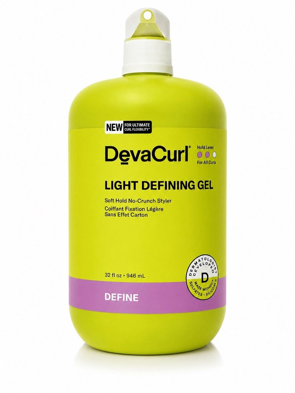 DevaCurl Light Defining Gel Soft Hold No-Crunch Styler 32 fl oz / 946 mL Pump